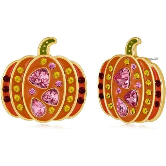 🎃 Rhinestone Pumpkin Earrings – Sparkling Halloween Jewelry for Women - Picture 1 of 4